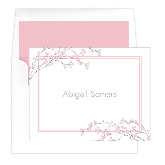 Blush Tiny Blossoms Folded Note Cards